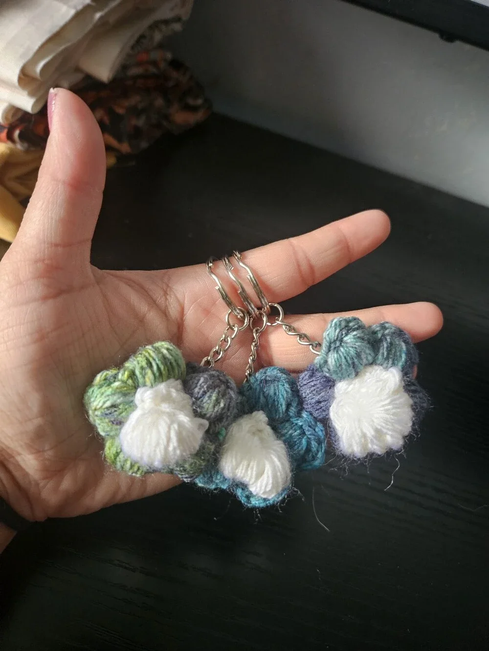 Handmade Crochet Flower Keychain